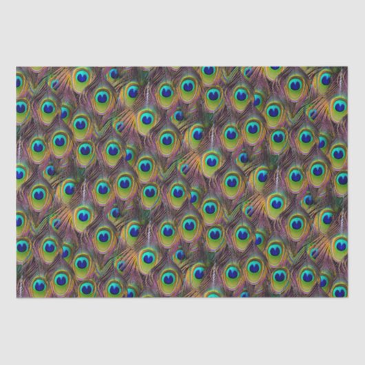 Realistische pauwenveren Bohemian Tissuepapier (Voorkant)