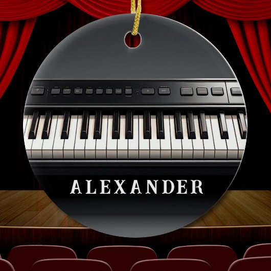 Realistische pianotoetsen muziekliefhebber keramisch ornament