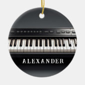 Realistische pianotoetsen muziekliefhebber keramisch ornament (Voorkant)