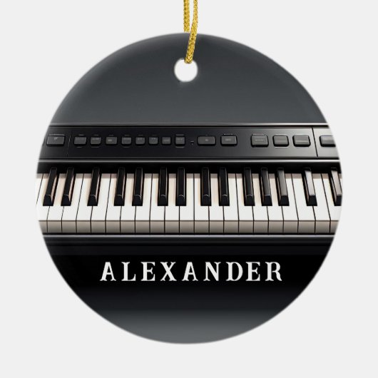 Realistische pianotoetsen muziekliefhebber keramisch ornament (Voorkant)