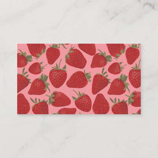 Realistische rijpe rode aardbei fruit Graphic Visitekaartje (Achterkant)