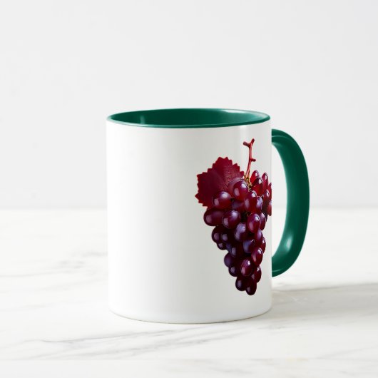 Realistische rode druiven mok (Voorkant rechts)