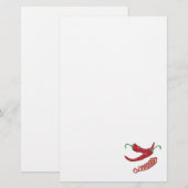 Realistische rode hete chilipepers grafisch voedse briefpapier (Voorkant / Achterkant)