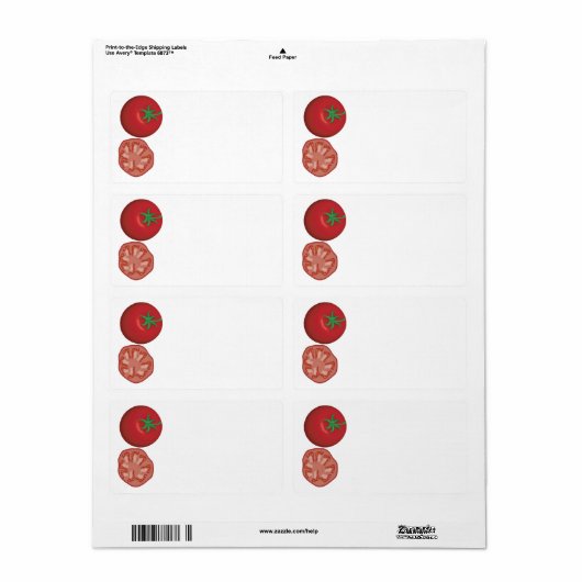 Realistische rode tomaat etiket (Full Sheet)