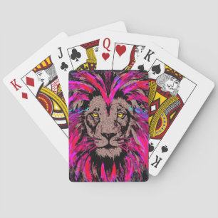 Realistische roze leeuw speelkaarten - Big Cats