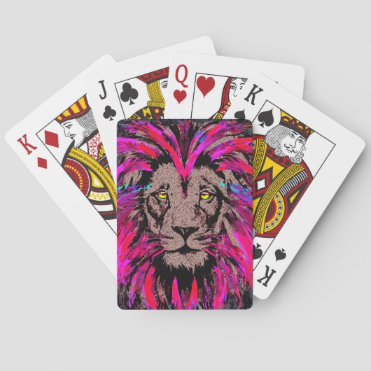 Realistische roze leeuw speelkaarten - Big Cats (Achterkant)