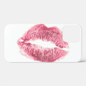 Realistische roze lippen, geïsoleerde kus Case-Mate iPhone case (Achterkant (horizontaal))