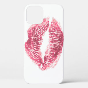 Realistische roze lippen, geïsoleerde kus Case-Mate iPhone case