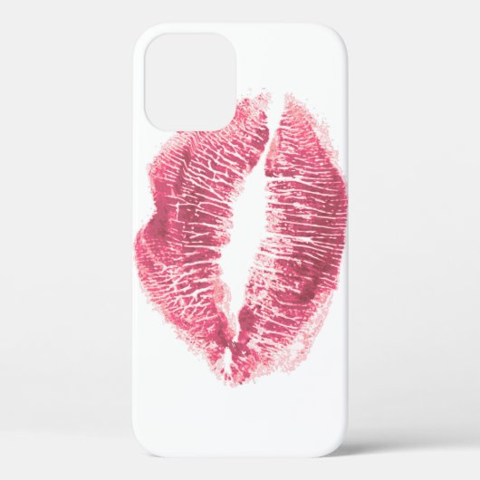 Realistische roze lippen, geïsoleerde kus Case-Mate iPhone case (Achterkant)