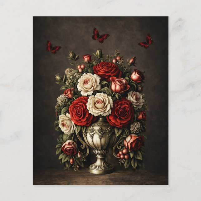 Realistische Rustieke Bloemen & Vlinders Scrapbook (Voorkant)