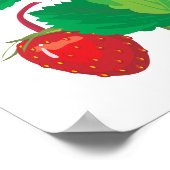 realistische sappige aardbeien poster (Hoek)