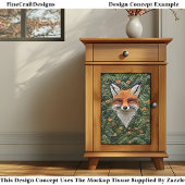 Realistische Schattigee geborduurde rode vos BZ6 d Tissuepapier