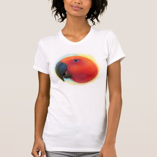 realistische schilderij van Eclectus parrot T-shirt (Voorkant)