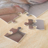 Realistische schilderij van kind knuffelen schatti legpuzzel (Zijkant)