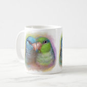 realistische schilderij van parrotlet koffiemok (Voorkant links)