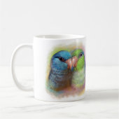 realistische schilderij van parrotlet koffiemok (Links)