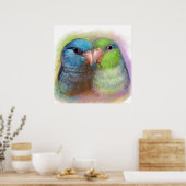 realistische schilderij van parrotlet poster (Keuken)