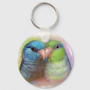 realistische schilderij van parrotlet sleutelhanger