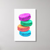 Realistische schildering van Franse macarons koekj Canvas Afdruk (Voorkant)
