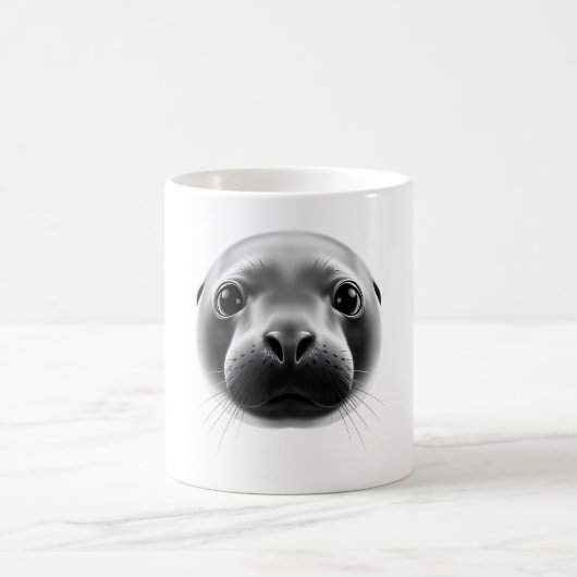 Realistische Seal Head Zwart & Wit T-Shirt Koffiemok (Center)