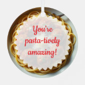 Realistische spaghetti gepersonaliseerde kerst metalen ornament (Achterkant)