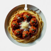 Realistische spaghetti gepersonaliseerde kerst metalen ornament (Voorkant)