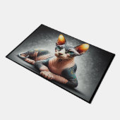 Realistische Sphynx Kat, Sphynx Haarloze Kat Liefh Deurmat (Schuin)