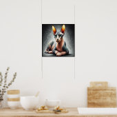 Realistische Sphynx Kat, Sphynx Haarloze Kat Liefh Poster (Keuken)