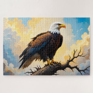 Realistische Steenarend op Tak Zonsopgang Legpuzzel