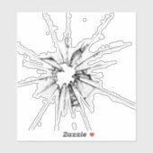 Realistische sticker met gebroken glas-illusie (Vel)