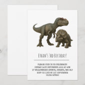 Realistische T-Rex en Triceratops Dinosaurus Verja Kaart (Voorkant / Achterkant)