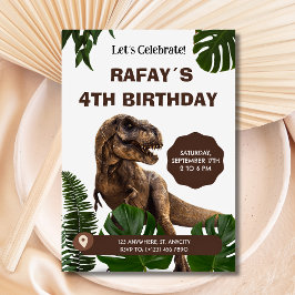 Realistische T-Rex Oerwoud Dinosaurus Verjaardag Kaart