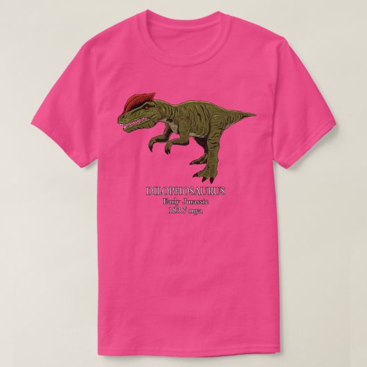 Realistische tekening van Dilophosaurus T-shirt (Design voorkant)