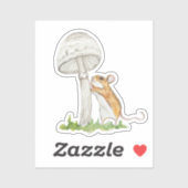 Realistische tekening van een grappige veldmuis en sticker (Vel)