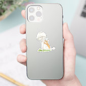 Realistische tekening van een grappige veldmuis en sticker (Telefoon)