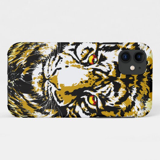 Realistische Tiger iPhone Case - Tiger Head Tekeni (Achterkant (horizontaal))