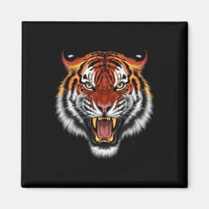 Realistische Tiger Roaring Face Dierenvrienden Magneet