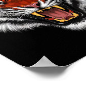Realistische Tiger Roaring Face Dierenvrienden Poster (Hoek)