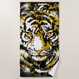 Realistische tijger - kool tijgerhoofdband naar strandlaken