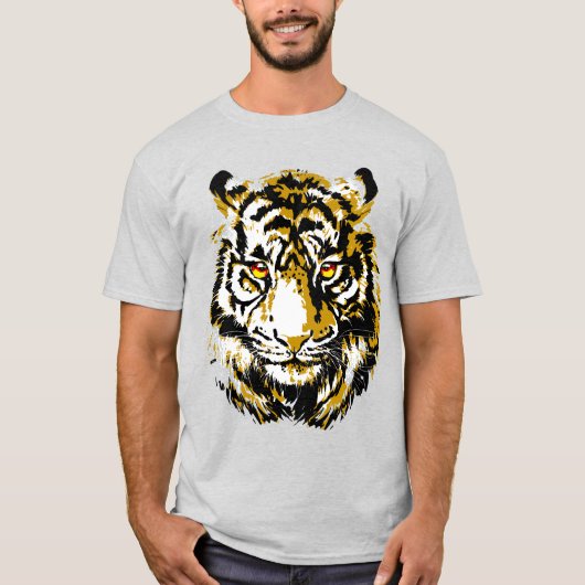 Realistische tijger - Kool tijgerkoptekening T-shirt (Voorkant)