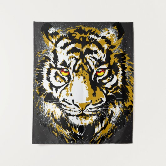 Realistische tijger - Kool tijgerkoptekening Wandkleed (Voorkant)