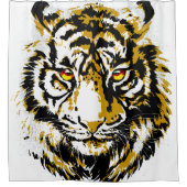 Realistische tijger - witte tijgerkoptekening douchegordijn (Voorkant)