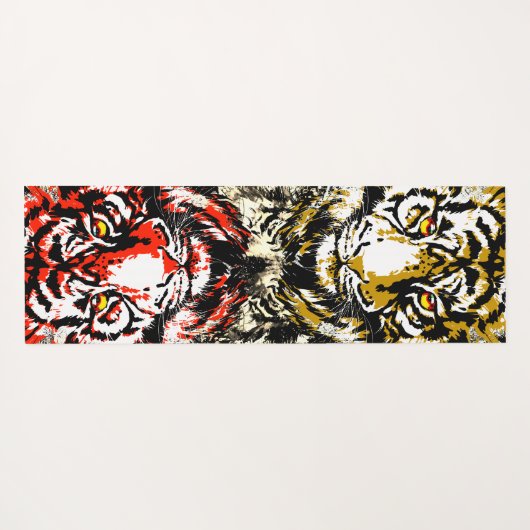 Realistische tijger Yoga Mat - grote katten in het (Achterkant (horizontaal))