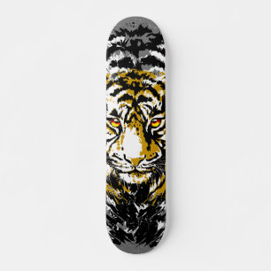 Realistische tijgerskateboard - Tiger Head Tekenin Persoonlijk Skateboard