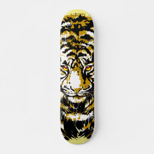Realistische tijgerskateboard - Tiger Head Tekenin Persoonlijk Skateboard