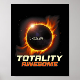 Realistische totale zonsverduistering 2024 totalit poster