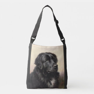 realistische verf voor Newfoundlandhond Crossbody Tas