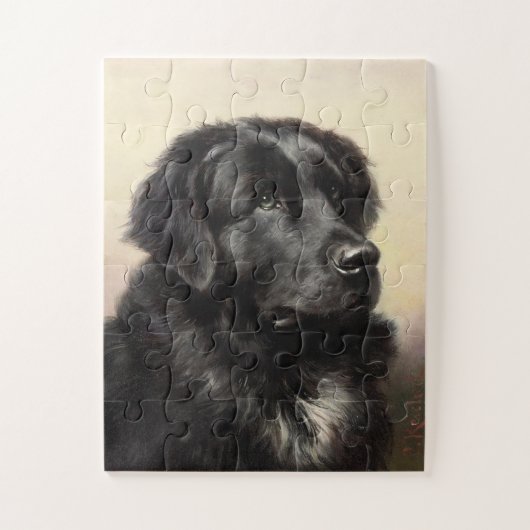 realistische verf voor Newfoundlandhond Legpuzzel (Verticaal)
