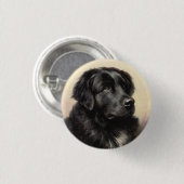  realistische verf voor Newfoundlandhond Ronde Button 3,2 Cm (Voorkant /achterkant)