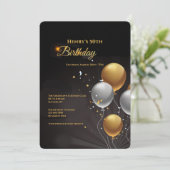 Realistische verjaardagsballonnen kaart (Staand voorkant)